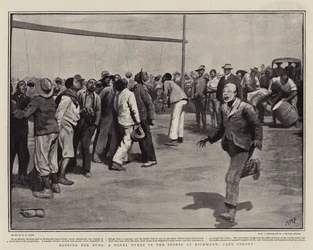 Bobbing for Buns, ein neuartiges Ereignis bei den Sportveranstaltungen in Richmond, Kapkolonie